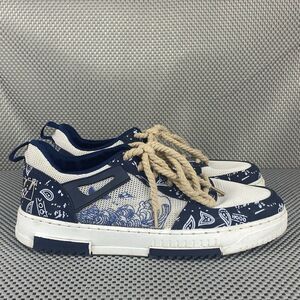 Denim ASR Sneakers Mens Size 45 White Blue Lace Up Low Top Casual